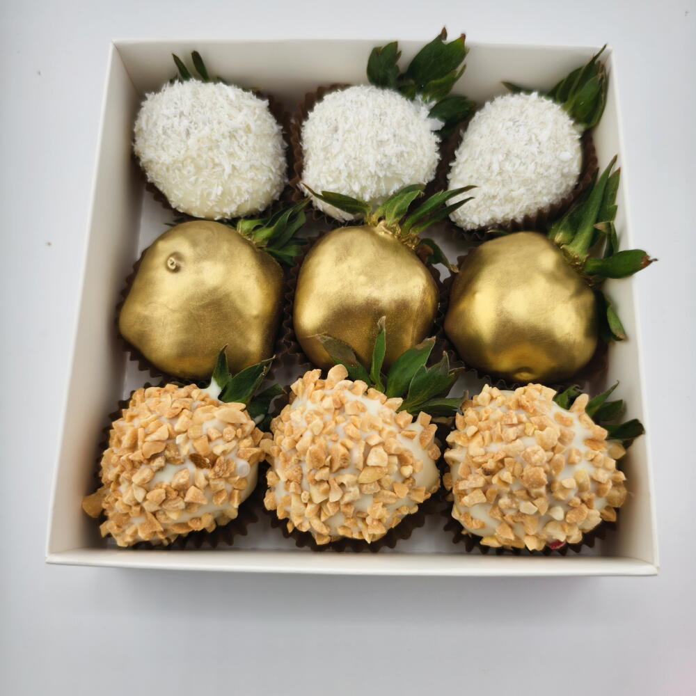 🍓 T04: клубника в шоколаде с арахисом, кокосом и золотом 9-12 - фото 2