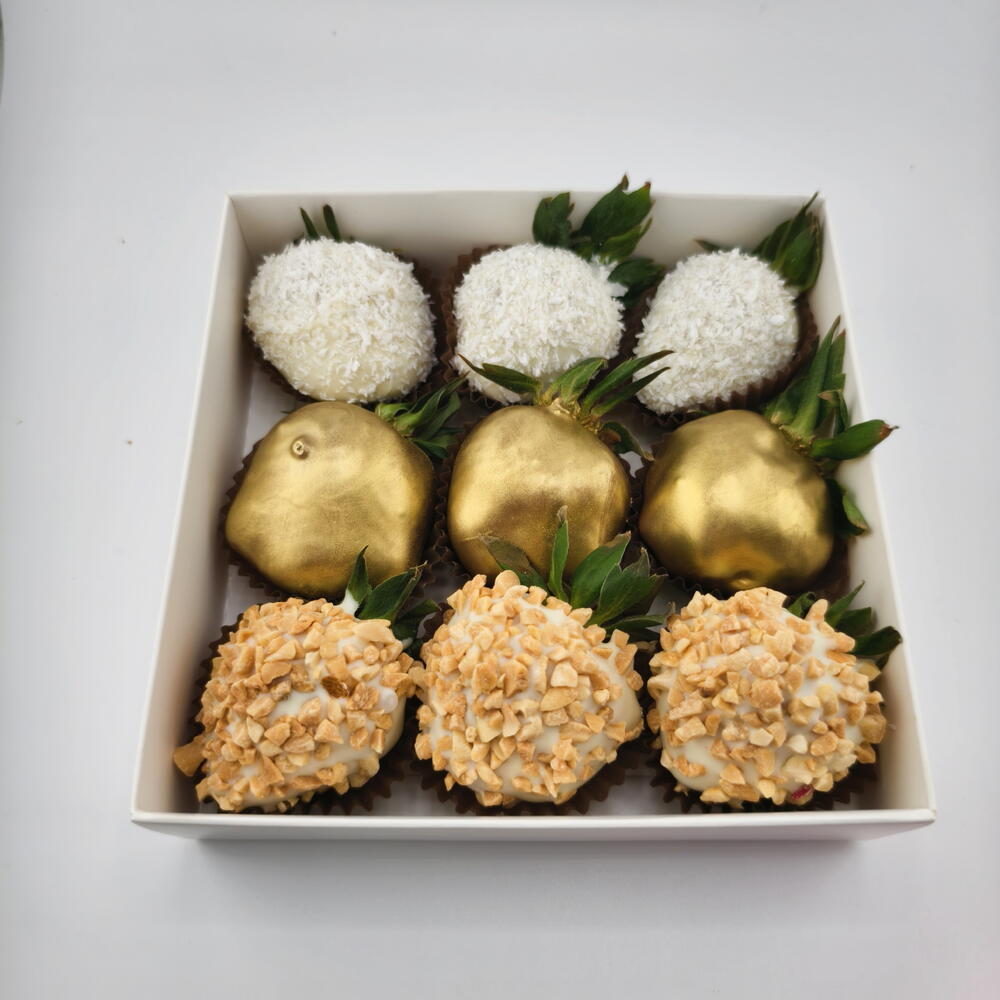 🍓 T04: клубника в шоколаде с арахисом, кокосом и золотом 9-12 - фото 7