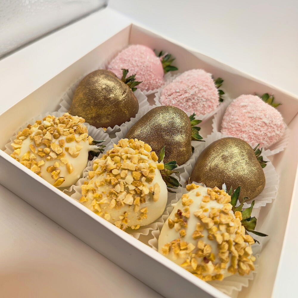 🍓 T05: клубника в шоколаде с арахисом, кокосом и золотом 9-12 ягод - фото 6
