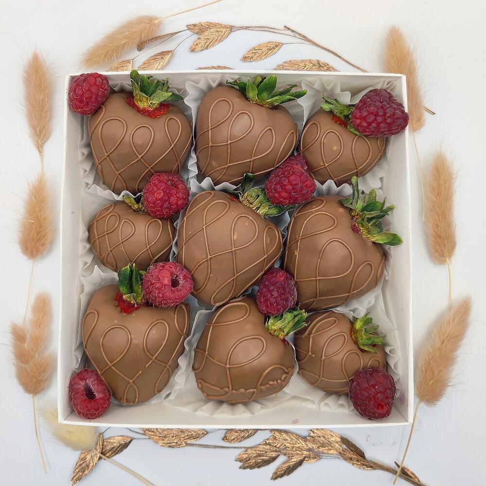 🍓Т24: Клубника в бельгийском шоколаде, малина 9-12 шт - фото 2