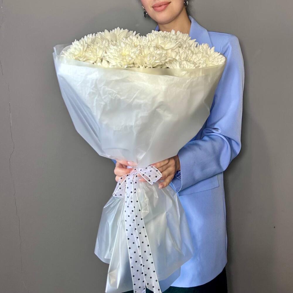 Mono Bouquet of 7 White Lace Chrysanthemum Stems — September 1 — photo 2
