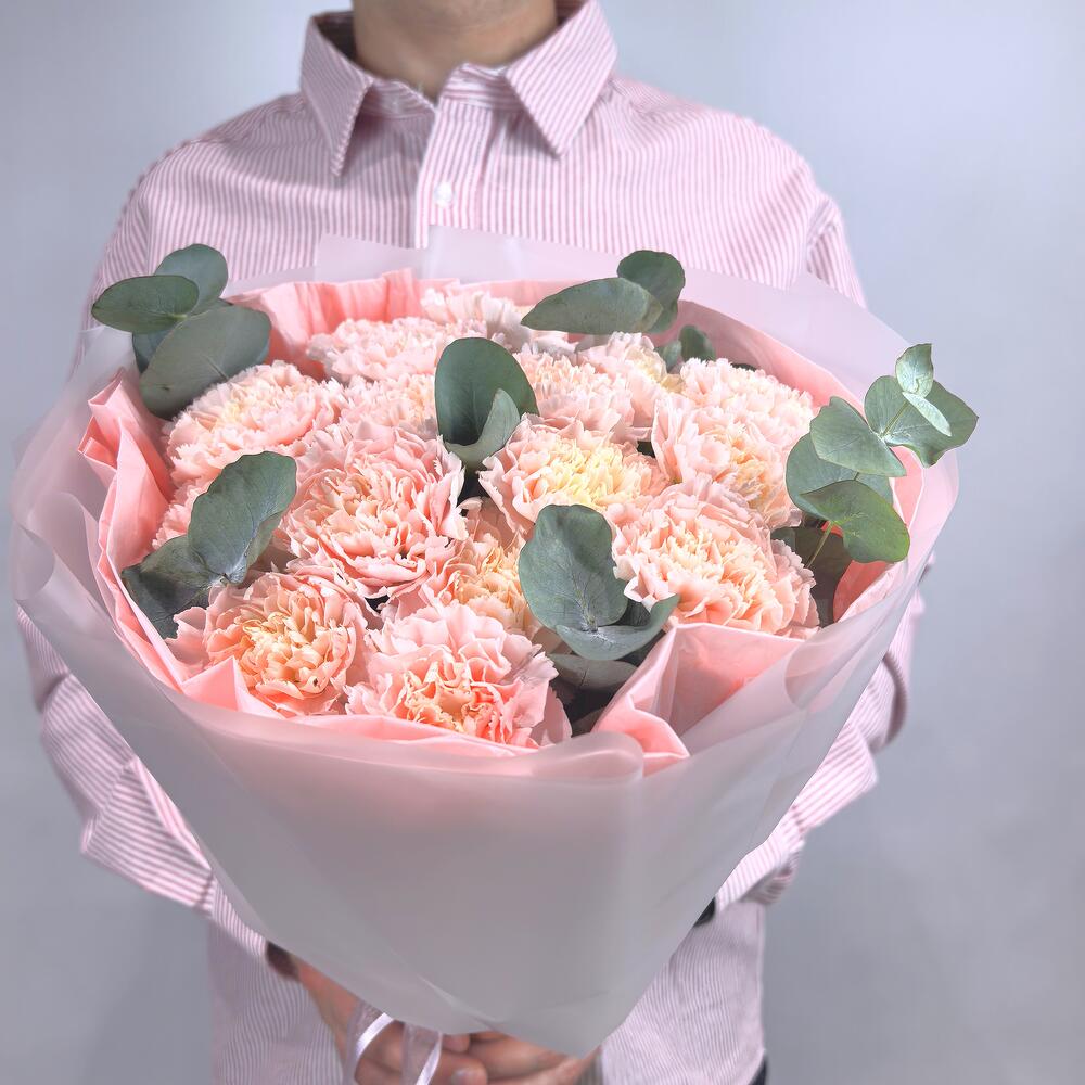 Bouquet of 15 Pink Dianthus Stems with Eucalyptus — photo 4