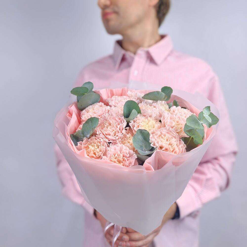 Bouquet of 15 Pink Dianthus Stems with Eucalyptus — photo 5